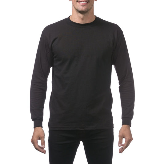 Pro Club Men's Heavyweight Cotton Long Sleeve Crew Neck T-Shirt