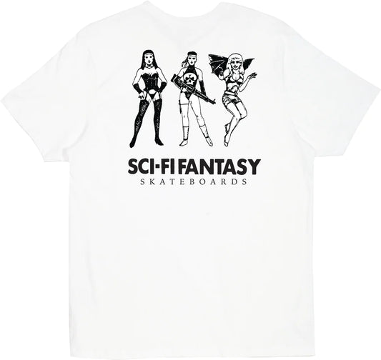 Sci-Fi Fantasy Macho Girls T-shirt White