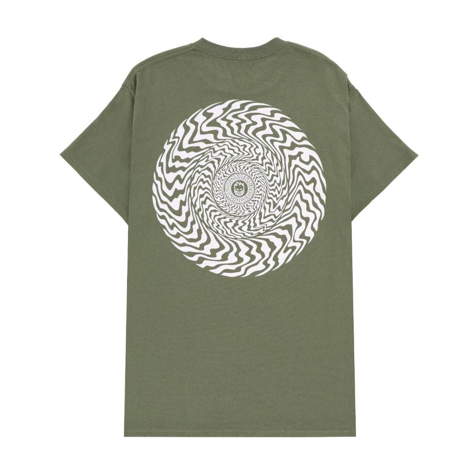 Spitfire Swirled Classic Pocket Military Green T-shirt