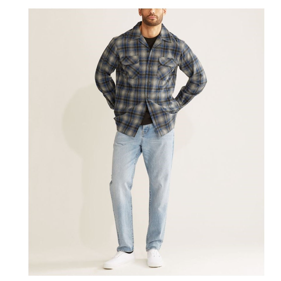 Pendleton Plaid Board Shirt Grey / Blue Ombre