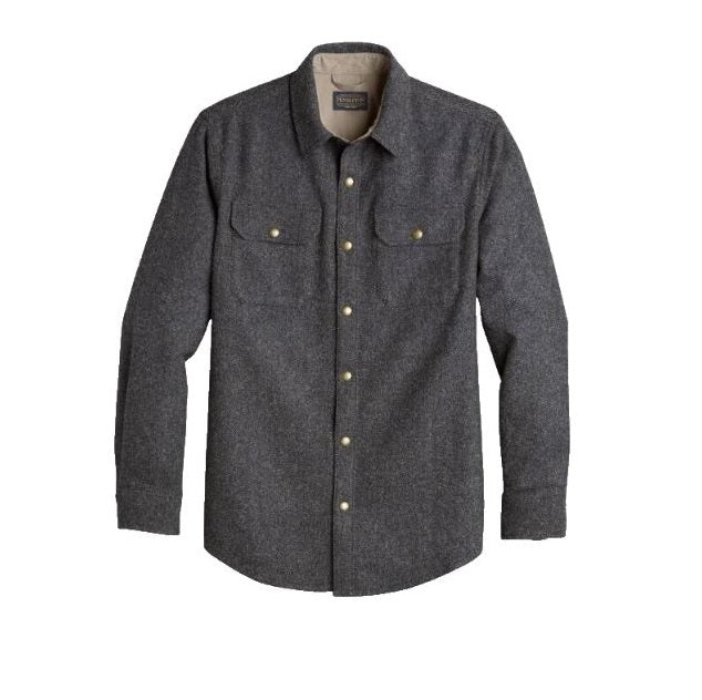 Pendleton Lambswool Twill Navy / Taupe Snap Shirt