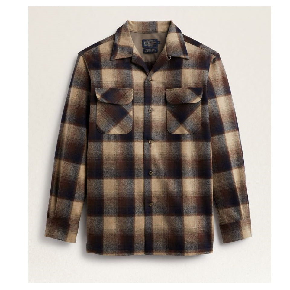 Penldeton Plaid Board Shirt Brown / Navy Ombre