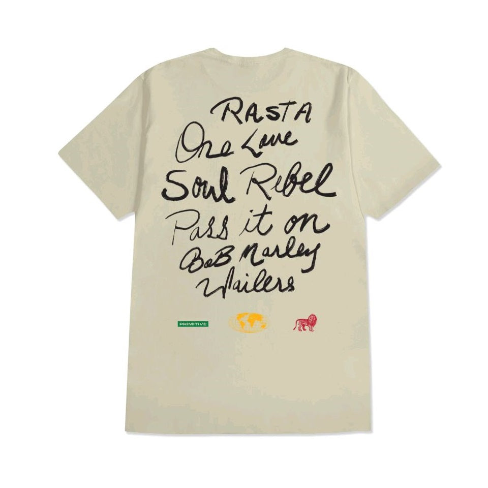 Primitive X Bob Marley One Love T-shirt Cream