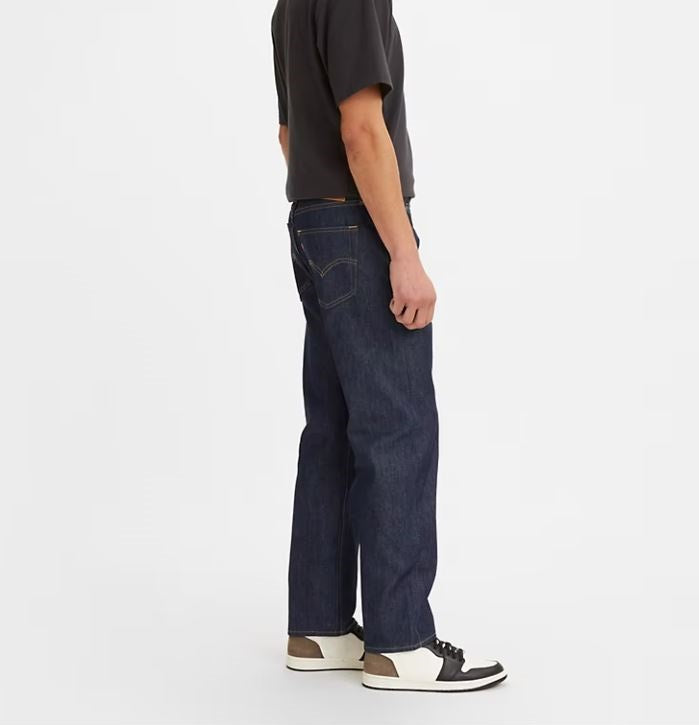 Levis 501-0000 Original Shrink-To-Fit Rigid Dark Wash Jeans