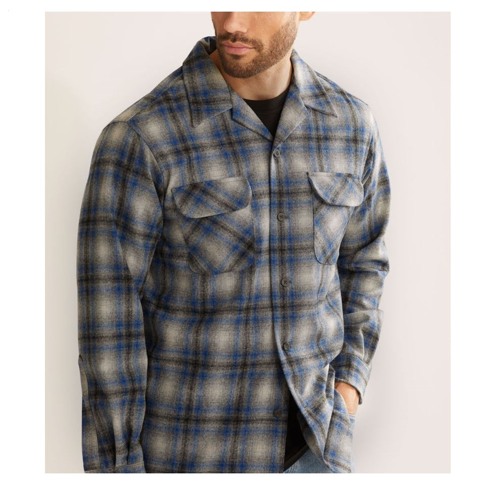 Pendleton Plaid Board Shirt Grey / Blue Ombre