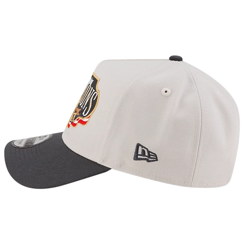 Los Angeles Dodgers New Era 2025 World Series Champions Locker Room A-Frame 9FORTY Adjustable Hat - Cream/Charcoal