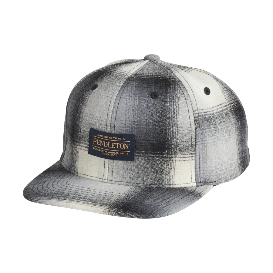 Pendleton Plaid Snapback Hat Tan / Slate Ombre