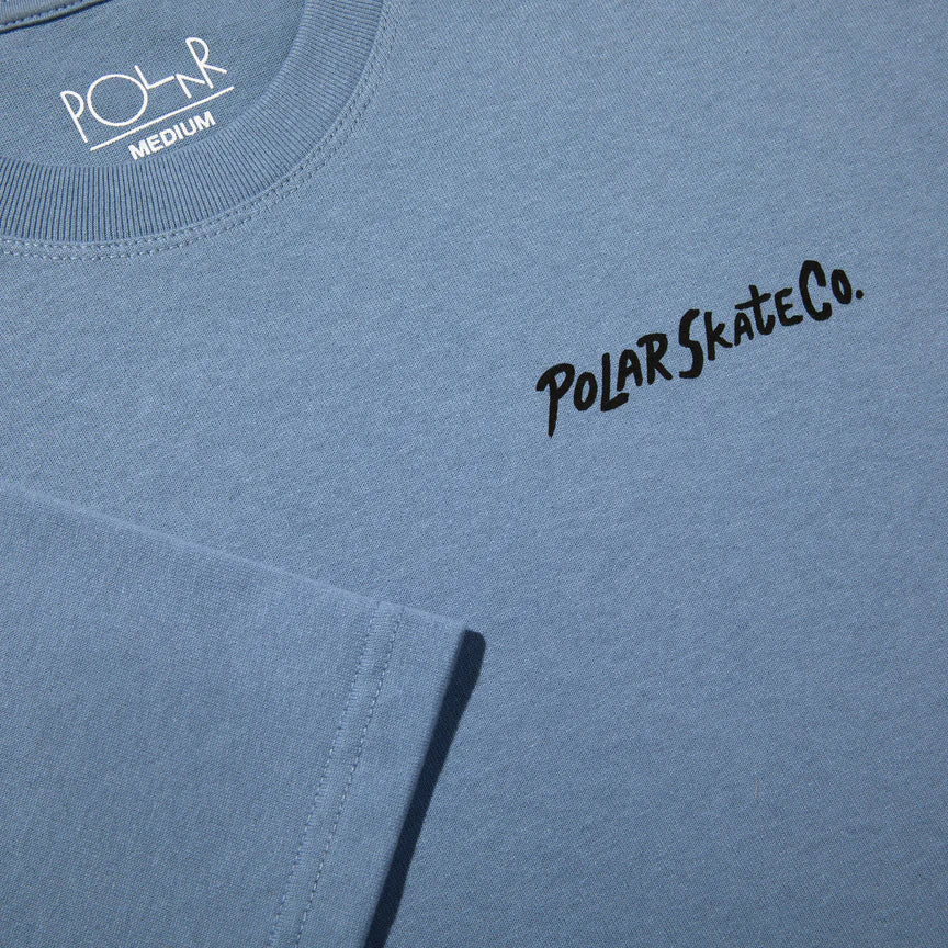 POLAR SKATE CO YOGA TRIPPIN' TEE - OXFORD BLUE