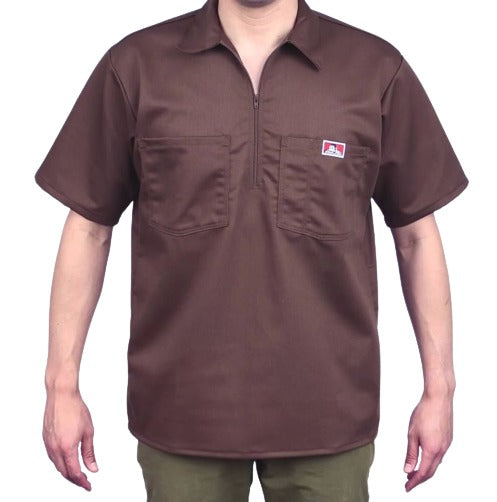 Ben Davis 1/2 Zip Up Shirt Walnut