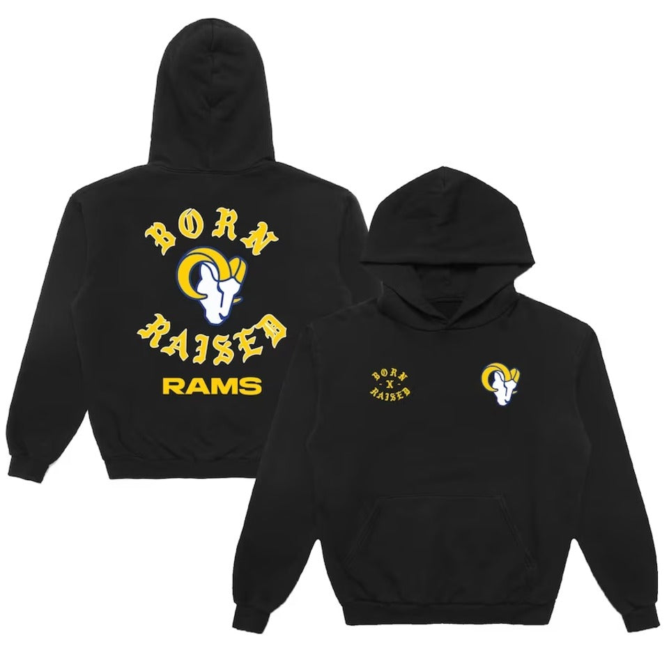 Los Angeles Rams Born x Raised Black Pullover Black Hoodie