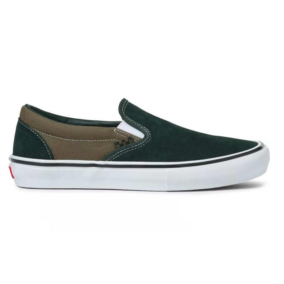 Vans Skate Slip-On Checkerboard Scarab / Military Green Shoes