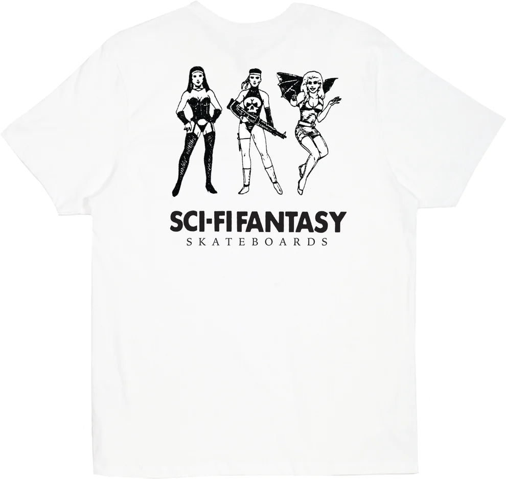 Sci-Fi Fantasy Macho Girls T-shirt White