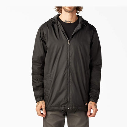 Dickies Fleece Lined Nylon Hooded Black Jacket