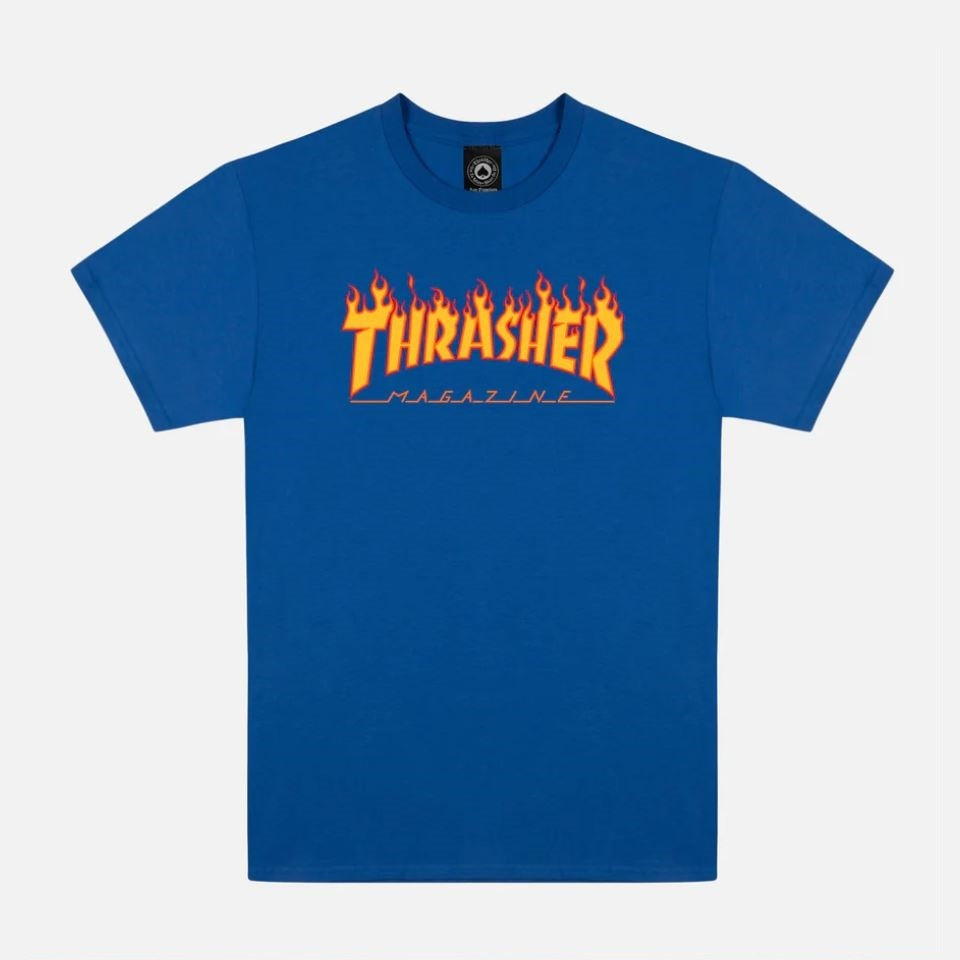 Thrasher Flame Logo Royal T-shirt