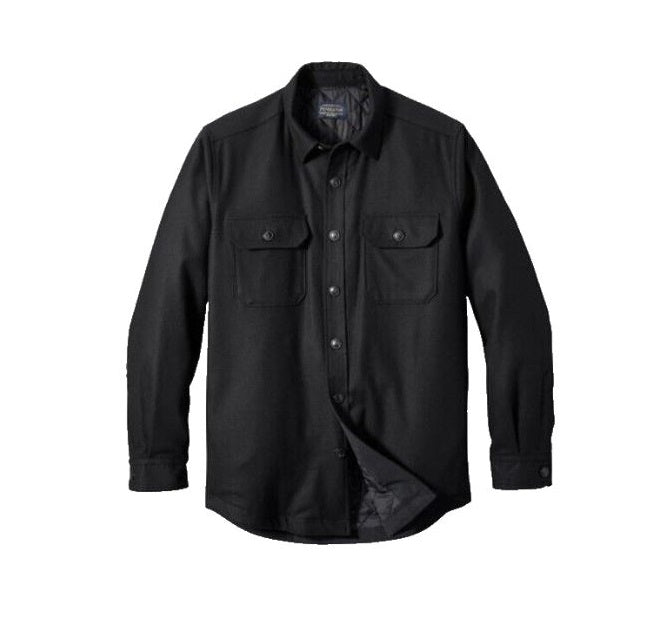 Pendleton Quilted CPO in Wool Shirt Jacket Black