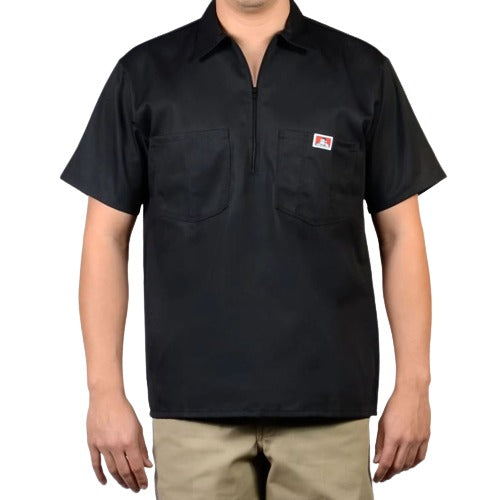 Ben Davis 1/2 Zip Up Shirt Black