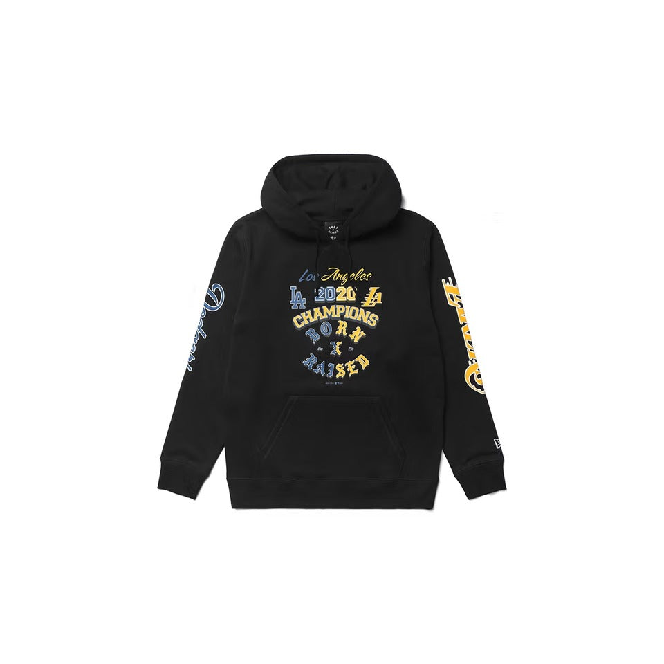 Born X Raised "City Of Champs" Lakers/Dodgers Black Hoodie