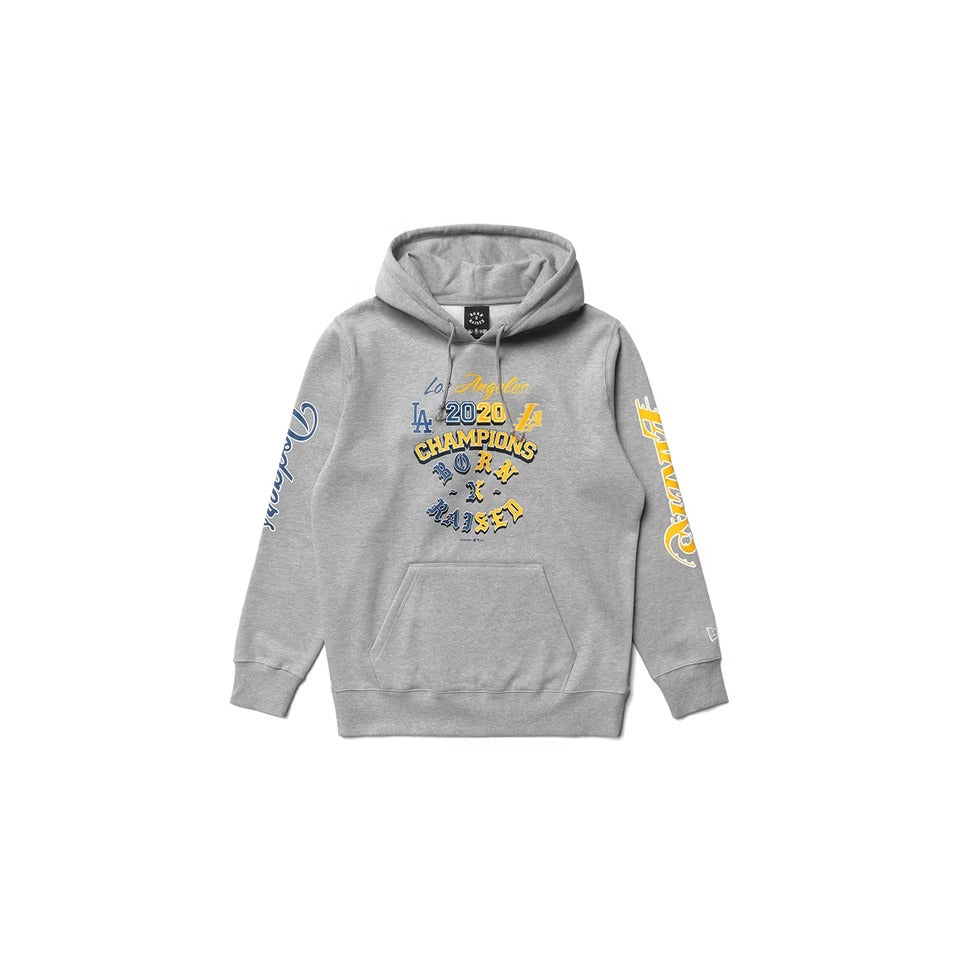 Born X Raised "City Of Champs" Lakers/Dodgers Grey Hoodie