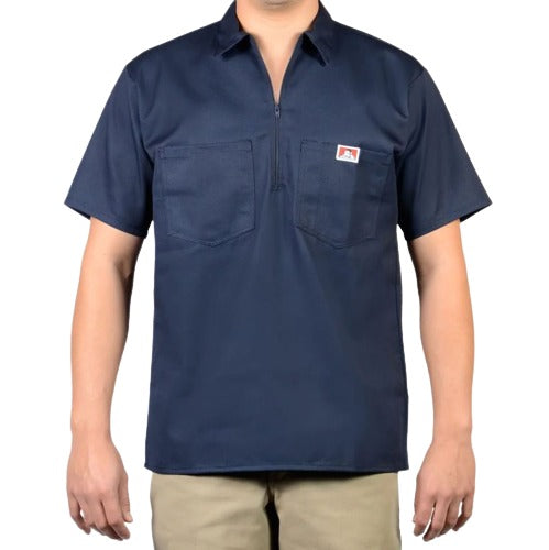 Ben Davis 1/2 Zip Up Shirt Navy