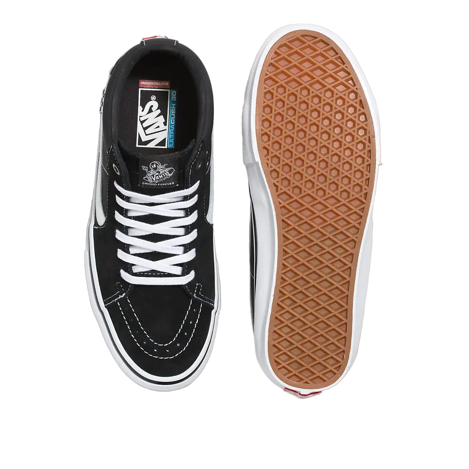 Vans Skate Grosso Mid Shoe -  Black/White/Emo Leather