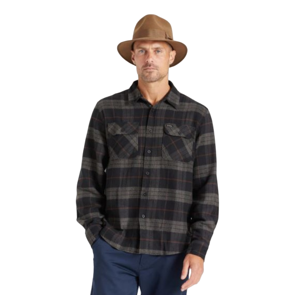 Brixton Bowery Flannel -  Black/Charcoal