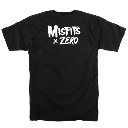 Zero x Misfits Fiend Skull Tee Skateboards Black White