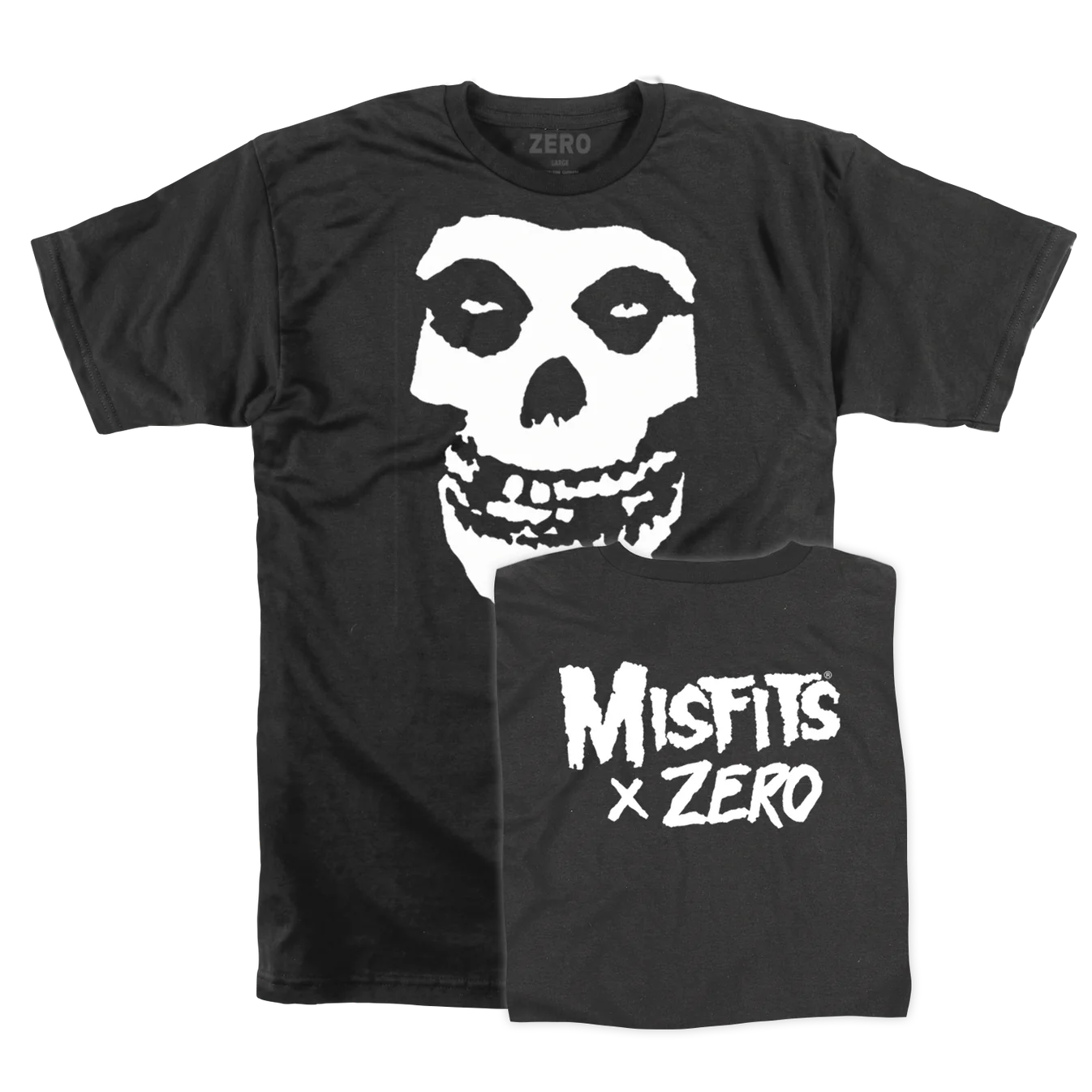 Zero x Misfits Fiend Skull Tee Skateboards Black White