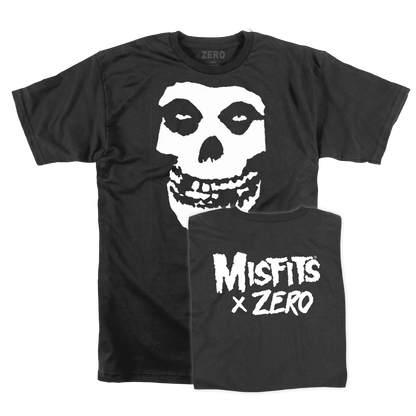 Zero x Misfits Fiend Skull Tee Skateboards Black White